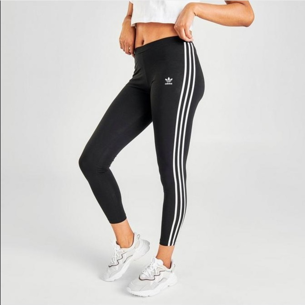 Adidas three striped leggings